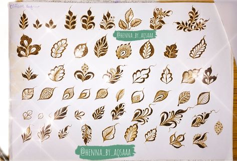 Different henna mehndi leaves Types Of Leaves In Mehendi, Leaves Mehendi Design, Henna Leaves Design, Leaves Mehndi Design, Latest Finger Mehndi Designs, Leaves Tutorial, Types Of Leaves, Finger Mehndi, Henna Leaves