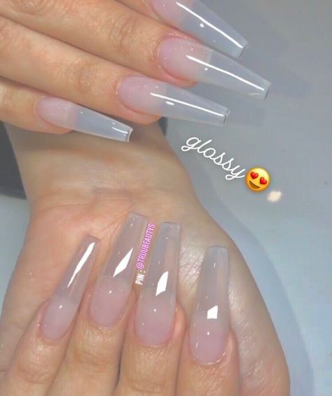 Natural Acrylic, Clear Acrylic Nails, Jelly Nails, Clear Nails, Acrylic Nails Coffin, Coffin Nails Designs, Fire Nails, Pretty Acrylic Nails, Dope Nails