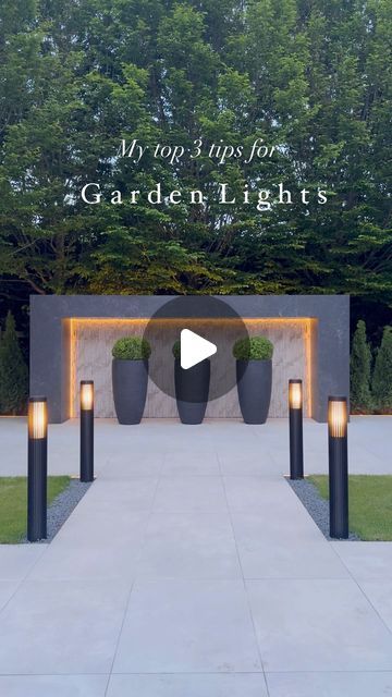 Elle Beadle on Instagram: "Garden Lights

Often overlooked and in my humble opinion, so underrated, lighting for me is as important for outside as it is for inside. 

In this space we used outdoor LED strip lighting on two different angled profiles (flat/face-up around the boarders and 45 degrees under the steps), spot lights for the large trees (I need to get a proper night shot to show you how we have lit the big trees behind the feature wall too - this gives depth beyond the wall and pretty shadows), and lastly pillar/post lights for the path to create height. 

So what would my top 3 tips be? 

1. **Layer Your Lighting:** Use a mix of ambient, task, and accent lighting to create depth and highlight key features like pathways, plants and features. Mix heights to create interest beyond g Garden Hedge Lighting Ideas, Landscape Yard, Outdoor Led Strips, Large Trees, Big Trees, Flat Face, My Top 3, Spot Lights, Outdoor Landscape Lighting