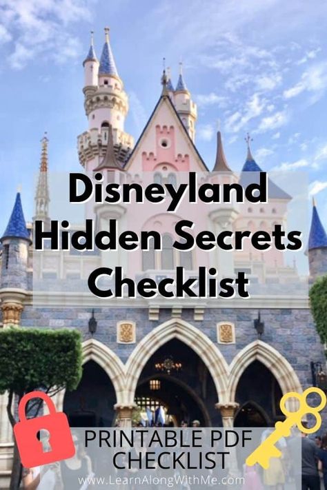 Disneyland Paris Checklist, Disneyland Hidden Secrets, Disneyland Planning Printables, Disneyland Paris Secrets, Disneyland Fun Facts, Disneyland Bucket List, Disneyland Checklist, Secrets Of Disneyland, Hidden Mickeys Disneyland