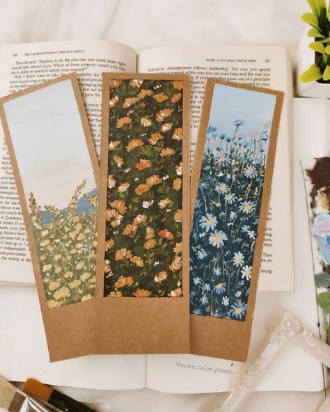 Home Made Bookmarks, Brown Bookmark, Cool Bookmarks, Art Aesthetics, Bookmark Craft, Paper Bookmarks, Envelope Art, Amazing Art Painting, Watercolour Tutorials