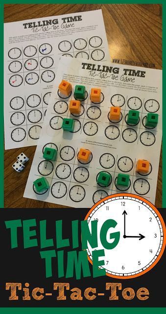 FREE Telling Time Tic Tac Toe Game - this is such a fun, clever NO PREP clock game to help kids learn to tell time to the hour. There are 2 ways to play to reinforce identifying clocks and drawing hour hands: reusable and NO PREP!! Perfect for prek, kindergarten, and first grade classrooms, summer learning, extra practice, and homeschooling. Telling Time Games, Telling Time Activities, Clock Games, Telling Time Practice, Learn To Tell Time, Time To The Hour, Telling Time Worksheets, Time Worksheets, Time Games