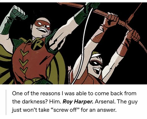 Jason Todd And Roy Harper, Jason X Roy, Jason Todd Red Hood, Batfamily Funny, Dc Ships, Red Hood Jason Todd, Batman Arkham Origins, The Outlaws, Roy Harper