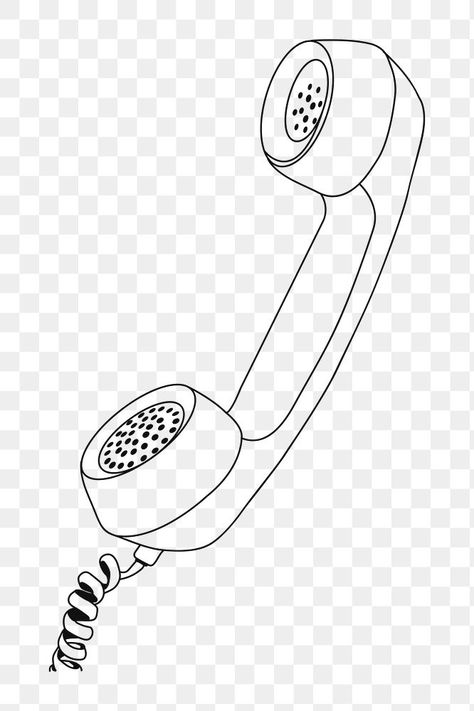 Landline Phone Drawing, Telephone Tattoo Vintage, Retro Phone Drawing, Telephone Drawing Simple, Rotary Phone Drawing, Phone Drawing Easy, Old Phone Drawing, Telephone Doodle, Telephone Sketch