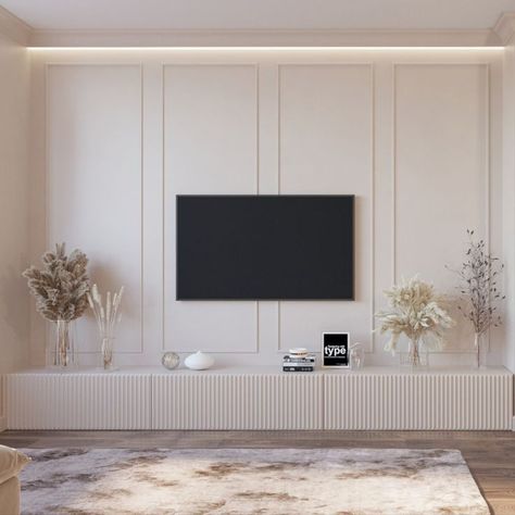 30 ideias de rack para sala de tv com painel Tv Fal, Wainscoting Panels, Tv Room Design, Tv Wall Design, Living Room Design Decor, Tv Decor, Home Design Living Room, Living Room Tv Wall, Decor Home Living Room