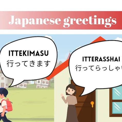 Genki Japanese 日本語 on Instagram: "These are common Japanese phrases used in everyday conversations:  🌱行ってきます。 (Ittekimasu.)This phrase is said when someone is leaving the house or office. It means "I'm going" or "I'll be back."  🌱行ってらっしゃい。 (Itterasshai.)This is a response to "行ってきます" (Ittekimasu). It means "Go and come back safely." It's like saying "Take care" or "Have a safe trip."  🌱ただいま。 (Tadaima.)This is said when someone returns home. It means "I'm back" or "I'm home."  🌱おかえりなさい。 (Okaerinasai.)This is a response to "ただいま" (Tadaima). It means "Welcome back." It's a polite way to greet someone who has returned home.  Daily Japanese Language Lessons for you 🌸  You can support us by:  ❤ Liking this post 📤 Share with your friends 📩 Save for later ✍️Comment your thoughts 📚 DM for i Safe Trip, Have A Safe Trip, Japanese Language Lessons, Japanese Phrases, Language Lessons, Japanese Words, Learn Japanese, Japanese Language, Save For Later