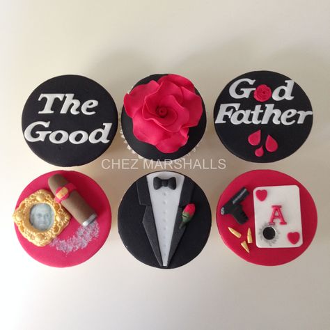 Godfather Cupcakes Godfather Cookies, Godfather Themed Birthday Party, Godfather Theme Party Ideas, The Godfather Party Theme, The Godfather Decoration Party, 40th Birthday Themes, Godfather Movie, God Father, 50th Bday