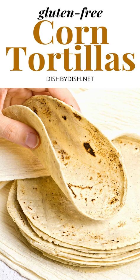 Soft, pliable and easy to make, these homemade gluten-free corn tortillas are perfect for making tacos, burritos, or tortilla chips. Totally dairy-free and vegan too. Make a big batch today and freeze to enjoy homemade tortillas anytime! Chicken Enchiladas Mexican, Gluten Free Corn Tortillas, Mexican Casseroles, Uncooked Tortillas, Making Tacos, Corn Tortilla Recipes, Tortillas Recipe, Gluten Free Tacos, Homemade Corn Tortillas