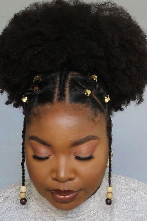 Grownish Hairstyles, Puff Hairstyle, Puff Hairstyles, Afro Puff Hairstyles, Cabello Afro Natural, Hair Puff, Quick Natural Hair Styles, Simple Hairstyles, Braided Cornrow Hairstyles