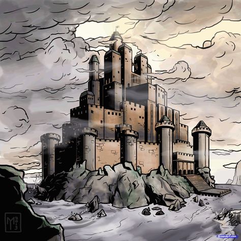 fortress | how to draw a fortress, medieval fortress Draw Castle, Knight Drawing, St Basils Cathedral, Breathing Fire, Castle Drawing, Medieval Fortress, Drawing Guide, Fantasy Places, Guided Drawing