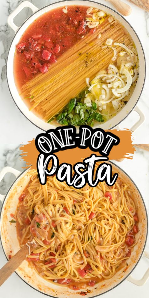 Pasta Meal Ideas For Dinner, One Pot Greek Pasta, Cheesy One Pot Pasta, Best One Pot Pasta Recipes, One Pot Wonder Pasta, One Pan Chicken Pasta Recipes, One Pan Easy Dinner Recipes, Easy Dinner Recipes Pasta No Meat, All In One Pot Pasta