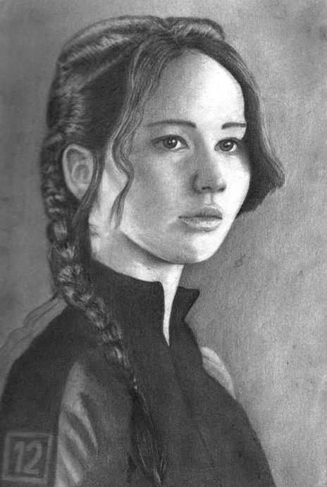 Katniss Everdeen from the Hunger Games Hunger Games Drawings, Hunger Games Fan Art, Hunger Games Katniss, Hunger Games Fandom, Katniss And Peeta, Hunger Games Trilogy, Celebrity Drawings, Katniss Everdeen, Portrait Sketches