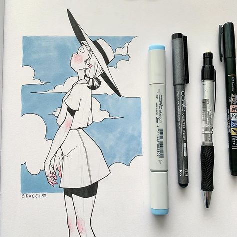 Inktober day 2! Aaaaand I’m already 2 days behind 😂 I had suuuuuuper late days at work the past two days so I literally got home and just… Art Reference Aesthetic, Cool Art Reference, Arte Sketchbook, Marker Art, Art Journal Inspiration, Art Sketchbook, Pretty Art, Cool Drawings, Aesthetic Art