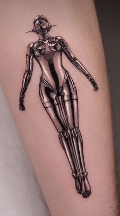 Computer Tattoo, The Weeknd Tattoo, Robot Tattoo, Ma Tattoo, Hajime Sorayama, Medieval Tattoo, Tattoo Inspiration Men, Creepy Tattoos, Stylist Tattoos