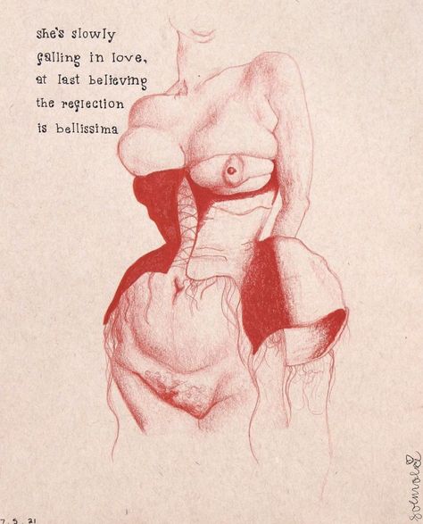 Loving Gaze Reference, Body Negative Drawing, Toned Body Drawing, Weird Pencil Drawings, Colored Pencil On Toned Paper, Dismembered Body Drawing, Dismorfico Corporal Art, Detailed Drawings Pencil, Falling Drawing Reference