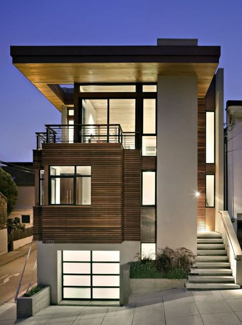 Bernal Heights Residence by SB Architects | HomeDSGN, a daily source for inspiration and fresh ideas on interior design and home decoration. Contemporary Exterior Design, Home Designs Exterior, Wendy House, Small Modern Home, Container Architecture, Contemporary Exterior, Design Exterior, Contemporary House Design, Design Del Prodotto