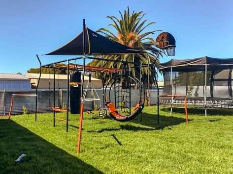 Vuly Monkey Bars, Vuly Trampoline, Springless Trampoline, Backyard Lounge, Play Grounds, Best Trampoline, Monkey Bar, Play Area Backyard, Monkey Bars