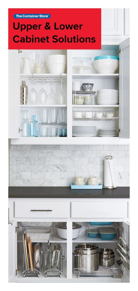 Kitchen cabinet organization made easy. From pots and pans to plates and cups - we got you covered. Cups And Plates Organization, Plate Cabinet Organization, Plates And Cups Organization, Plates Organization Cabinets, Plate Organization Cabinets, Utility Cabinet Organization, Plates Organization, Kitchen Cabinets Organization, Plates Storage