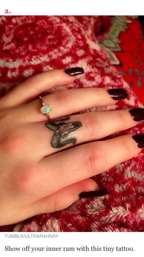 Cute Aries tattoo on finger Taurus Constellation Tattoo, Ram Tattoo, Cute Finger Tattoos, Hippie Tattoo, Astrology Tattoo, Band Tattoos, Armband Tattoos, Pretty Hand Tattoos, Taurus Tattoos