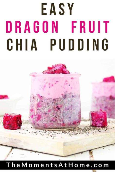 Dragon Fruit Chia Pudding, Fruit Chia Pudding, Chia Dessert, Food Dragon, Chia Breakfast Pudding, Breakfast Chia Pudding, Dragonfruit Recipes, Pudding Breakfast, Dragon Fruit Benefits