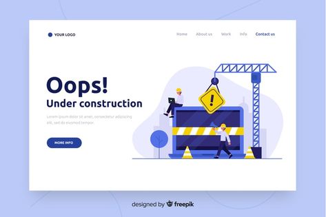 Under construction landing page template Free Vector Website Under Construction Design, Construction Landing Page, Under Construction Website, Resume Format Download, Clever Halloween, Site Under Construction, Clever Halloween Costumes, Info Design, Landing Page Template