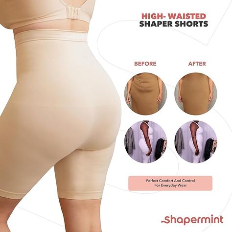 Instantly feel supported and slimmed. Shapermint for women tummy control shapewear is designed to effortlessly tuck your tummy, slim your thighs and smooth your back. Our high waist shaper shorts stays in place for all-day secure fit! Whether you’re recovering from postpartum, wearing them under a dress or relaxing at home. Our shapewear for women tummy control is lightweight and breathable Tummy Tucker, Control Shapewear, Shapewear For Women, Body Shape Drawing, Waist Shapers, Shapewear Bodysuit, Girl Life Hacks, Women's Shapewear, Body Shaper