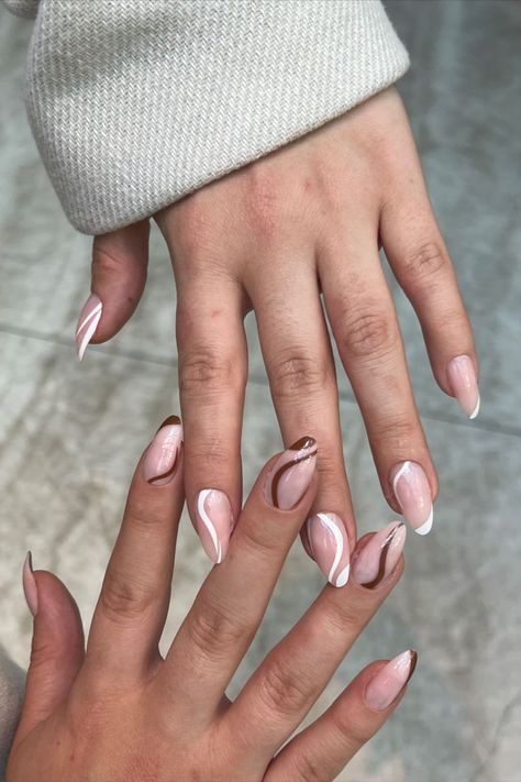 We really love our swirls😍 Milky Swirls and Cappuccino Swirls are one of our faves! You can always mix and match our press on manicures🤩 And make them your own! We love this combination of Milky and Cappuccino Swirls🥰 Cappuccino Nails, Mix And Match, Cappuccino, Love This, Manicure, Nails, Hair, Beauty