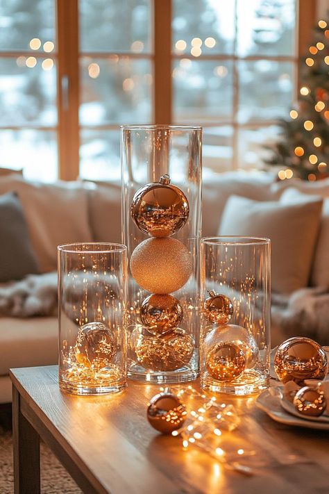 Cocktail Table Centerpieces Christmas, Cozy Living Rooms Christmas, Elegant Christmas Living Room, Easy Christmas Centrepiece Ideas, Decorate Table For Christmas, Christmas Decor Ideas Easy, Coffee Table Christmas Decor Ideas, Coffee Table Christmas Decor, Christmas Centrepiece Ideas