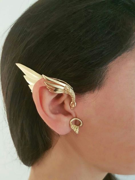 Fantasy Style Single Ear Cuff As Gift, Handmade Gold Elven Jewelry, Handmade Elven Gold Jewelry, Festival Jewellery, Burning Men, Inexpensive Jewelry, Fest Outfits, Chique Outfits, Wrap Earrings