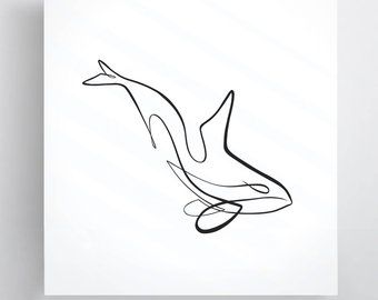 Etsy :: Your place to buy and sell all things handmade Orca Tatoos, Orca Doodle, Orca Tattoo Simple, Orca Print, Orca Drawing, Orca Whale Tattoo, Killer Whale Tattoo, Blatt Tattoos, Orca Art