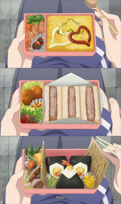 Anime Food Bento, Anime Food Art, Anime Food Wallpaper, Food In Anime, Manga Food, Anime Bento, Anime Foods, Peanut Butter And Banana, Food Anime