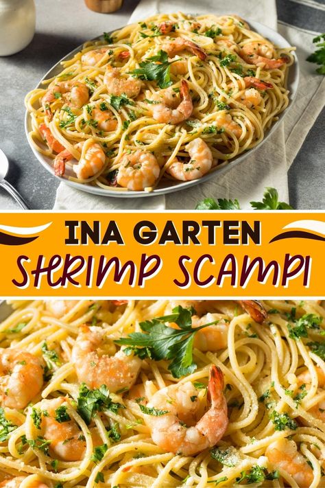 There are a few things I love more than this Ina Garten shrimp scampi recipe. I mean, how can you beat buttery linguine with plump, garlicky shrimp? Linguini With Shrimp Scampi Ina Garten, Recipes With Shrimp Scampi, Ina Garten Shrimp Scampi Linguine, Shrimp Recipes Ina Garten, Lemony Shrimp Scampi, Linguini With Shrimp Scampi, Shrimp With Linguine, Authentic Italian Shrimp Pasta, Shrimp Dishes For A Crowd