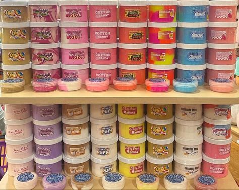 Slime Display Ideas, Slime Buisness, Slime Business, Slime Aesthetic, Disney Frozen Toys, Fun Slime, Colorful Slime, Thinking Putty, Slime Collection