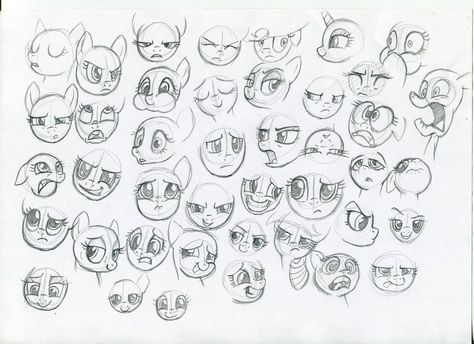 MLP - Expression studies 2 by Ihmislehma Mlp Expression Reference, Mlp Reference Sheet Base, Mlp Drawing Reference, Mlp Expressions, Mlp Eyes Reference, Mlp Face Expressions, Mlp Tutorial Draw, Mlp Eyes, Facial Expressions Drawing