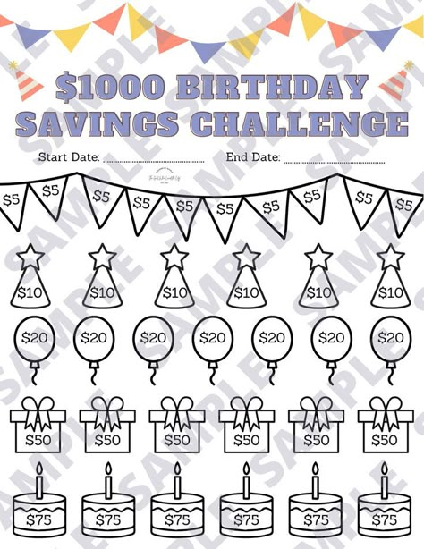 Birthday Savings Tracker Challenge 1000 Dollars Pre-filled - Etsy Canada in 2022 | Savings tracker, Savings challenge, Challenges Ipad Savings Challenge, Birthday Savings Challenge, Savings Plan Printable, 1000 Savings Challenge, Faire Son Budget, Birthday Challenge, 1000 Dollars, Saving Money Chart, Money Chart