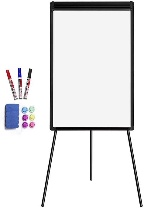 Amazon.com : White Board Easel Stand Magnetic Whiteboard Flipchart Tripod Easel Height Adjustable Dry Erase Board with 1 Eraser, 3 Markers, 6 Magnets, 24x36 inches, Black : Office Products White Board Markers, Whiteboard Stand, Board Marker, Mobile Whiteboard, Magnetic Whiteboard, Flip Chart, Easel Stand, Magnetic White Board, Black Office