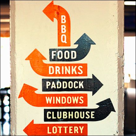 Wayfinding: Retail and Otherwise – Portland Meadows Example Wayfinding Signs, Directional Signage, Retail Signage, Wayfinding Design, Environmental Graphic Design, Directional Signs, Wayfinding Signage, Big Art, Environmental Design