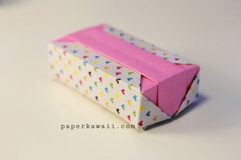 Origami Gift Box – Tutorial Video | Paper Kawaii Origami Box With Lid, Origami Box Tutorial, Paper Kawaii, Box Origami, Origami Gift Box, Origami Gifts, Tutorial Origami, Origami Bookmark, Origami Videos