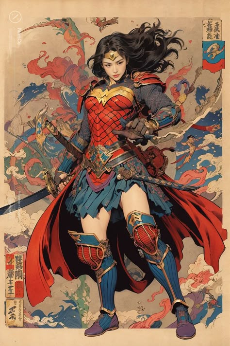 East Asian Art, Wonder Woman Art, Dc Comics Heroes, Univers Dc, Karakter Disney, The Justice League, Arte Dc Comics, Dc Comics Artwork, Dc Art