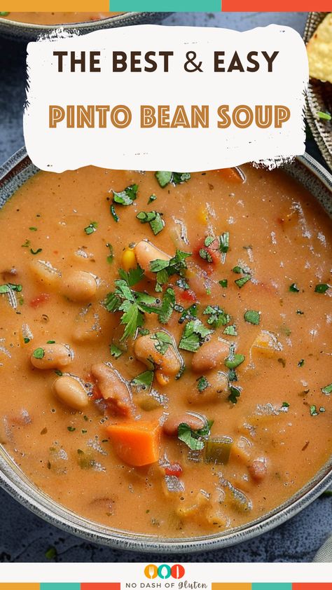 Easy Pinto Bean Soup Mexican Bean Soup Recipes, How To Make Pinto Beans, Healthy Pinto Bean Recipes, Mexican Pinto Bean Recipes, Best Pinto Beans Ever, Soup With Pinto Beans, Pinto Beans Soup, Mexican Pinto Bean Soup, Tomato Bean Soup