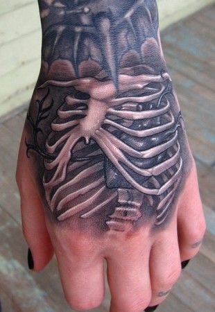 skeleton rib cage hand tattoo. I really want this for my hand. One day. The Palm, Tattoo On, Hand Tattoos, Skeleton, Tumblr, Tattoos