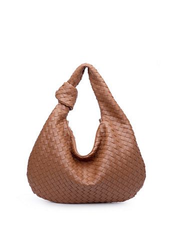 Shop Faux-Leather Woven Hobo Bag - Urban Expressions. Find your perfect size online at the best price at New York & Company. Slouchy Hobo Bag, Leather Weaving, Petite Fashion, Peta, Hand Bag, Hobo Bag, Zip Pockets, Knot, Two By Two