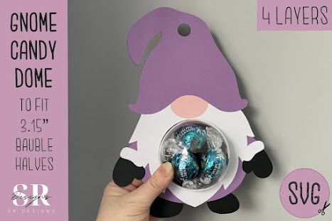 Gnome Candy Holder, Candy Dome Cards, Candy Dome Svg, Projet Cricut, Candy Dome, Christmas Treats Holders, Ideas Navidad, Christmas Craft Fair, Valentine Activities