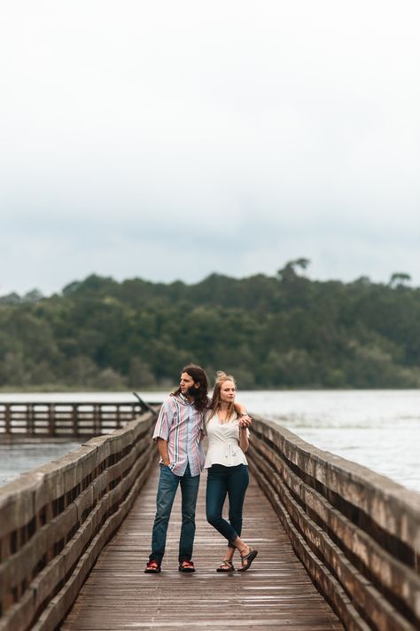 Boardwalk Photoshoot, Summer Thunderstorm, Outdoor Engagement Photos, Beach Boardwalk, North Myrtle Beach, Huntington Beach, Beach Photoshoot, Fun Couple, We Fall In Love