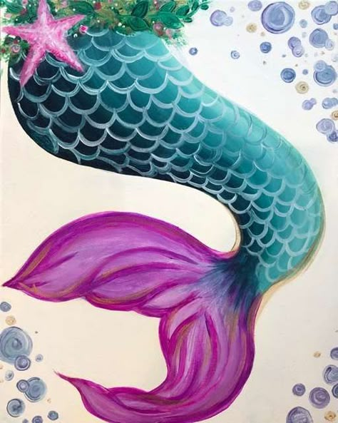 Simple Mermaid Painting Ideas, Mermaid Art Easy, How To Paint A Mermaid Step By Step, Diy Mermaid Painting, Mermaid Painting Ideas, How To Draw A Mermaid, Mermaid Painting Easy, Mermaid Art Painting, Mermaid Paintings Acrylic