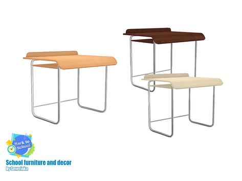 The Sims Resource - [School set II] - Desk Sims 4 School, School Tables, Princess Bedroom, School Desk, School Sets, School Desks, Christmas Bedroom, Bedroom Dressers, School Decorations