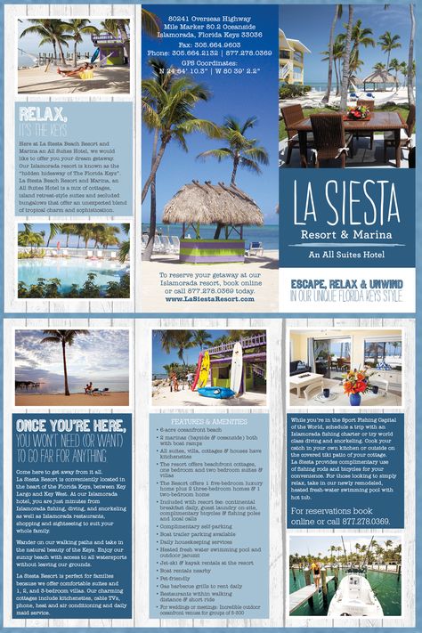 A standard trifold for La Siesta Resirt in the Florida Keys Travel Magazine Layout, Travel Brochure Design, Brochure Food, Brochure Design Layouts, Mind Map Template, Mind Map Design, Brochure Design Layout, Map Template, Leaflet Design