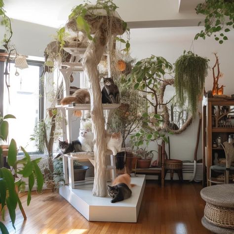 #diy #cats #cattree #diycattree #neutraldecor #houseplants Squirrel Enclosure, Kitty Tips, Aviary Ideas, Magic Cottage, Cottagecore Living, Cat Patio, Diy Cat Tree, Cat Wall Furniture, Cat Proofing