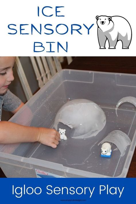 Igloos For Kids, Ice Sensory Bin, Ice Sensory Play, Igloo Craft, Sensory Play For Toddlers, Letter I Activities, Sensory Play Toddlers, Ice Play, Airplane Activities