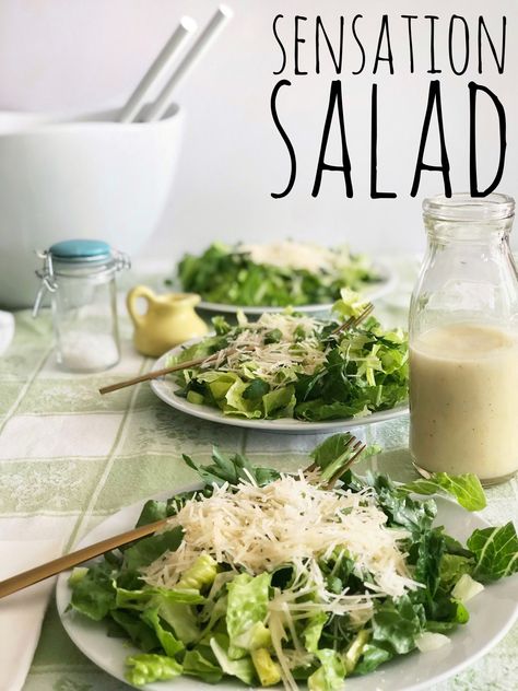 Sensation Salad, Pear Vinaigrette, Garlic And Oil, Oil Dressing, Salad Dressing Recipe, Salad Dressing Recipes Homemade, Romano Cheese, Tossed Salad, Cheese Salad